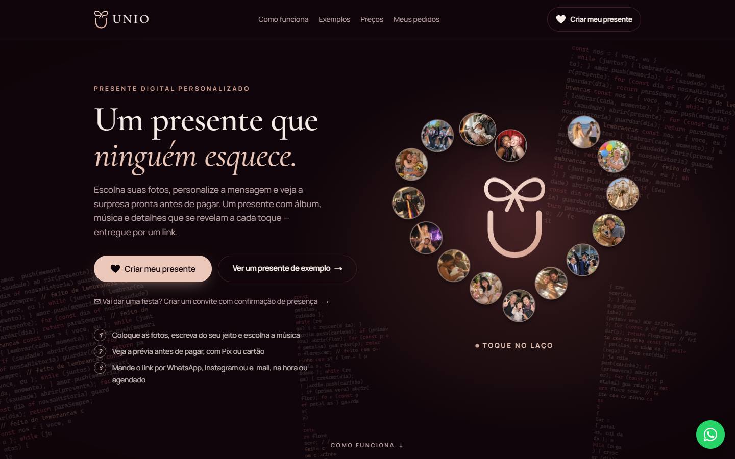 Página inicial da UNIO no computador